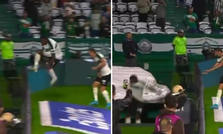 El festejo más desafortunado: cayó al vacío, se lesionó y encima le anularon el gol 